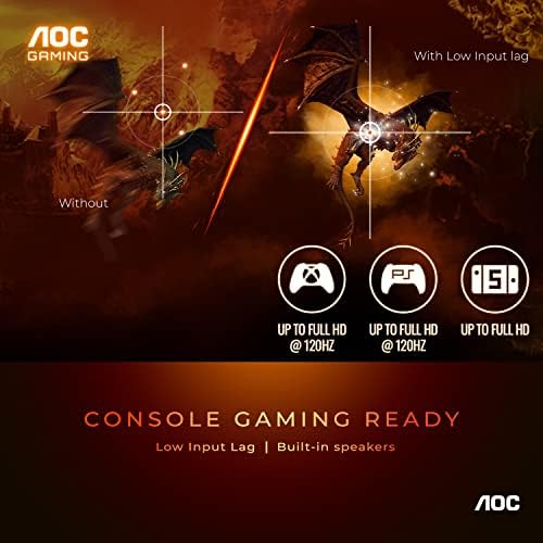 AOC C27G2Z 27" Curved Frameless Ultra-Fast Gaming Monitor, FHD 1080p, 0.5ms 240Hz