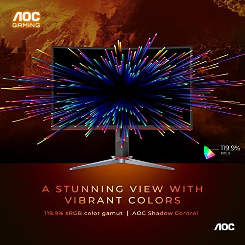 AOC C27G2Z 27" Curved Frameless Ultra-Fast Gaming Monitor, FHD 1080p, 0.5ms 240Hz