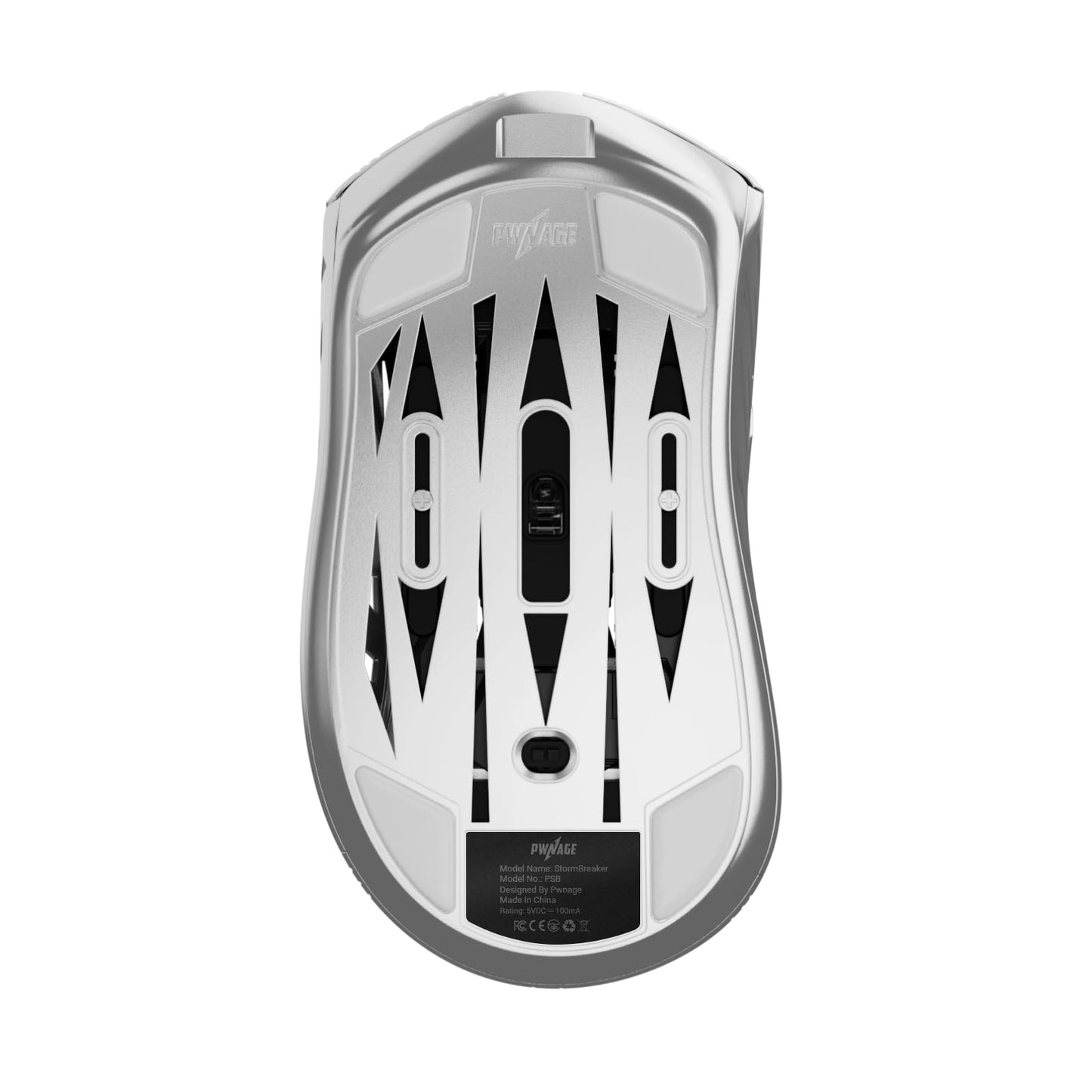 PWNAGE Stormbreaker Wireless Magnesium Gaming Mouse 8kHz - 50grams Ultralight Esports Pro Gamer Flawless Professional PAW3395 Optical Sensor 26,000 DPI - 8000Hz -100% PTFE Skates Ergo -Platinum