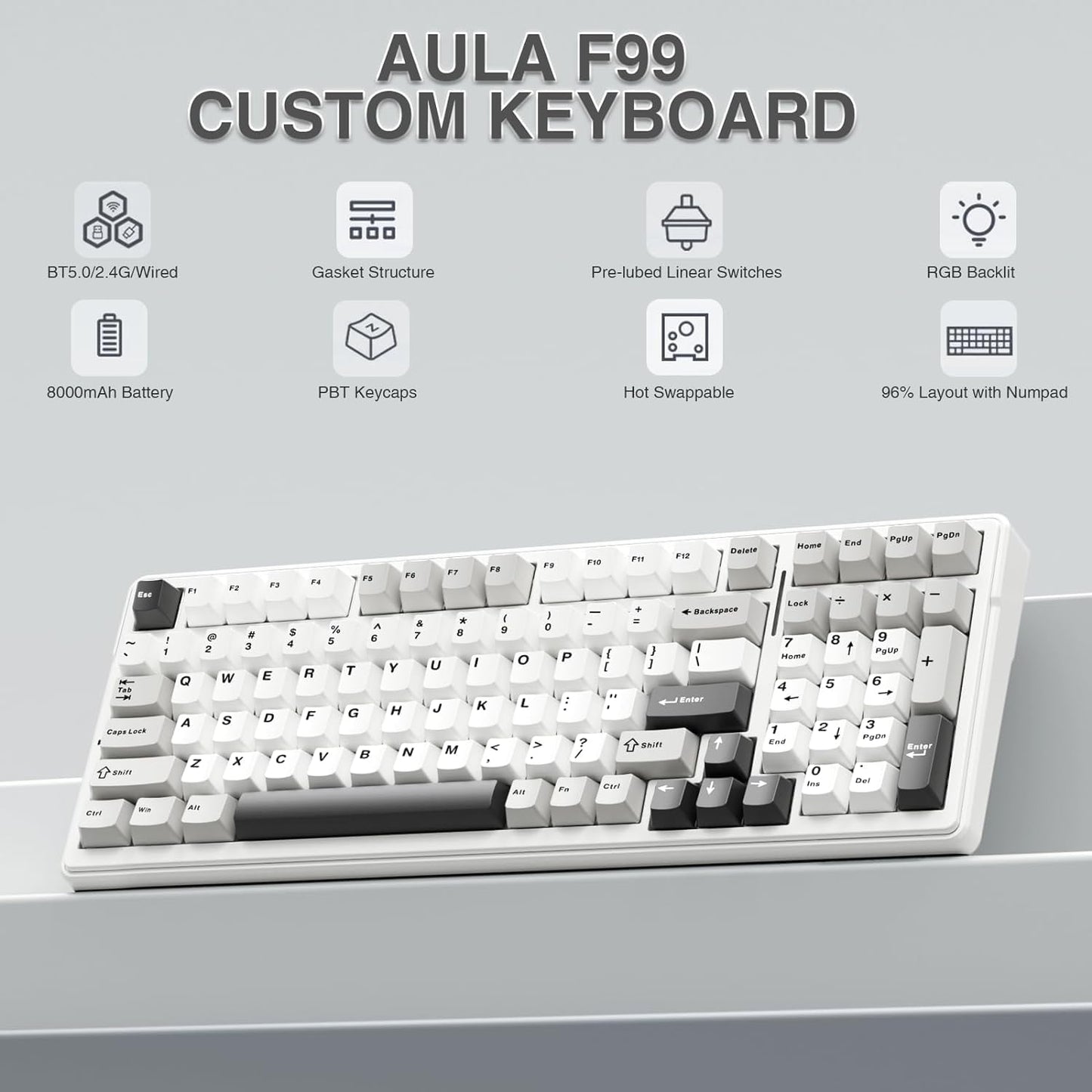 AULA F99 Wireless Mechanical Keyboard