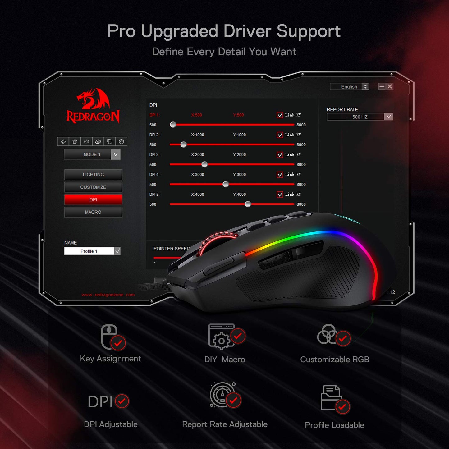 Redragon M612 Predator RGB Gaming Mouse