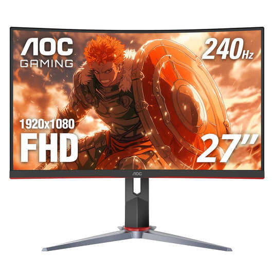 AOC C27G2Z 27" Curved Frameless Ultra-Fast Gaming Monitor, FHD 1080p, 0.5ms 240Hz