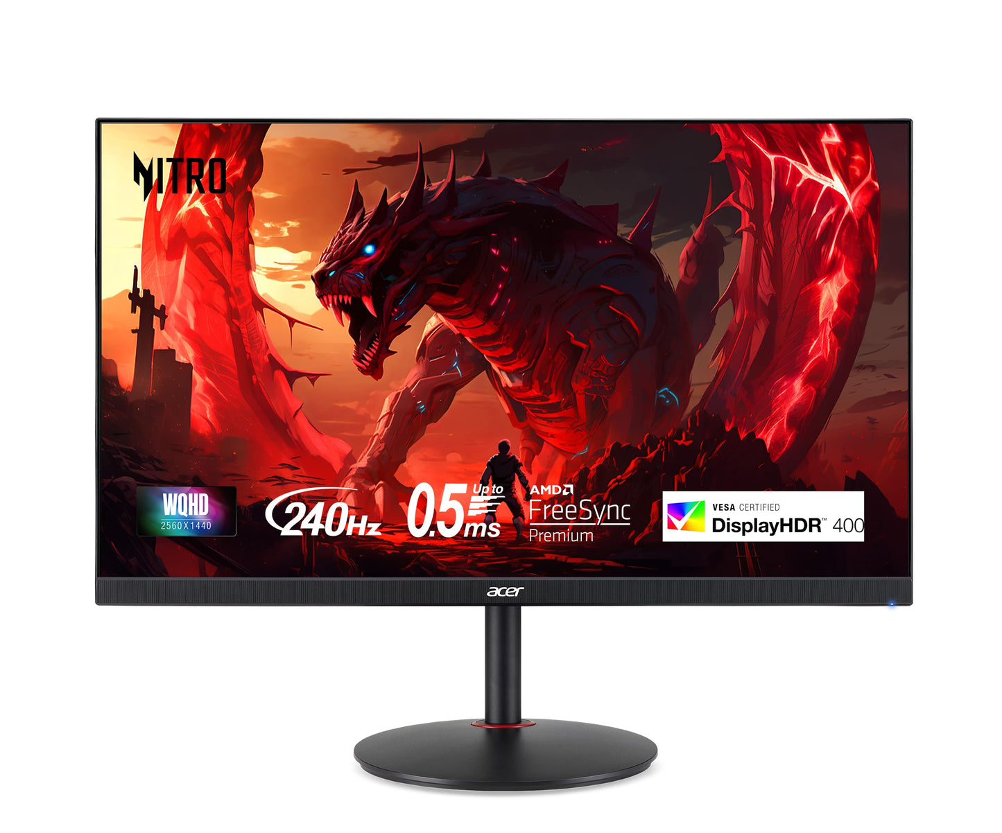 Acer Nitro 27" WQHD 2560 x 1440 PC Gaming IPS Monito, Up to 240Hz Refresh